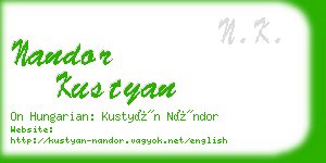 nandor kustyan business card